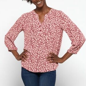 MARKET & SPRUCE Prat Henley 3/4 Sleeve Blouse | Size XL | GUC